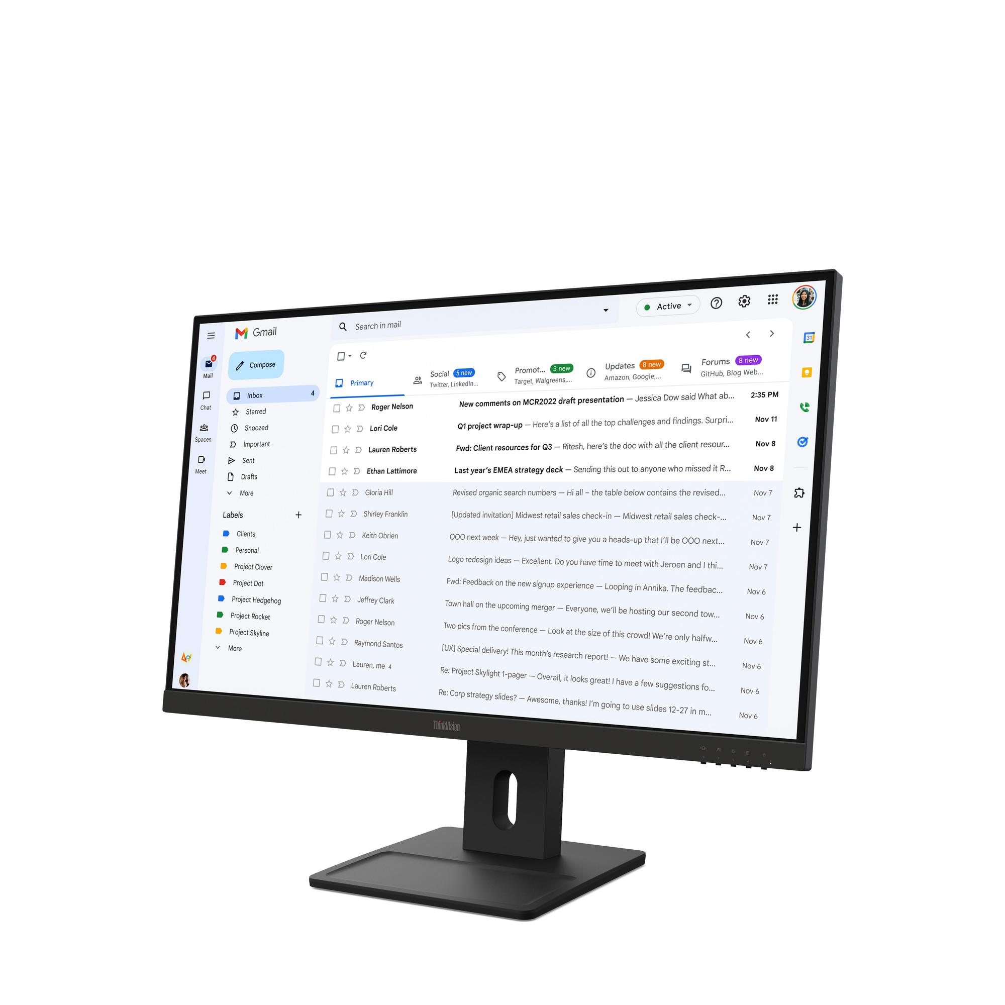Lenovo Monitor ThinkVision E27-40 / 64BCMAT4EU Negro 68,6 cm (27")
