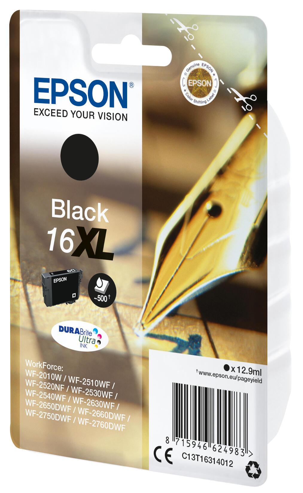 Epson Tinte 16XL / C13T16314012 Schwarz XL