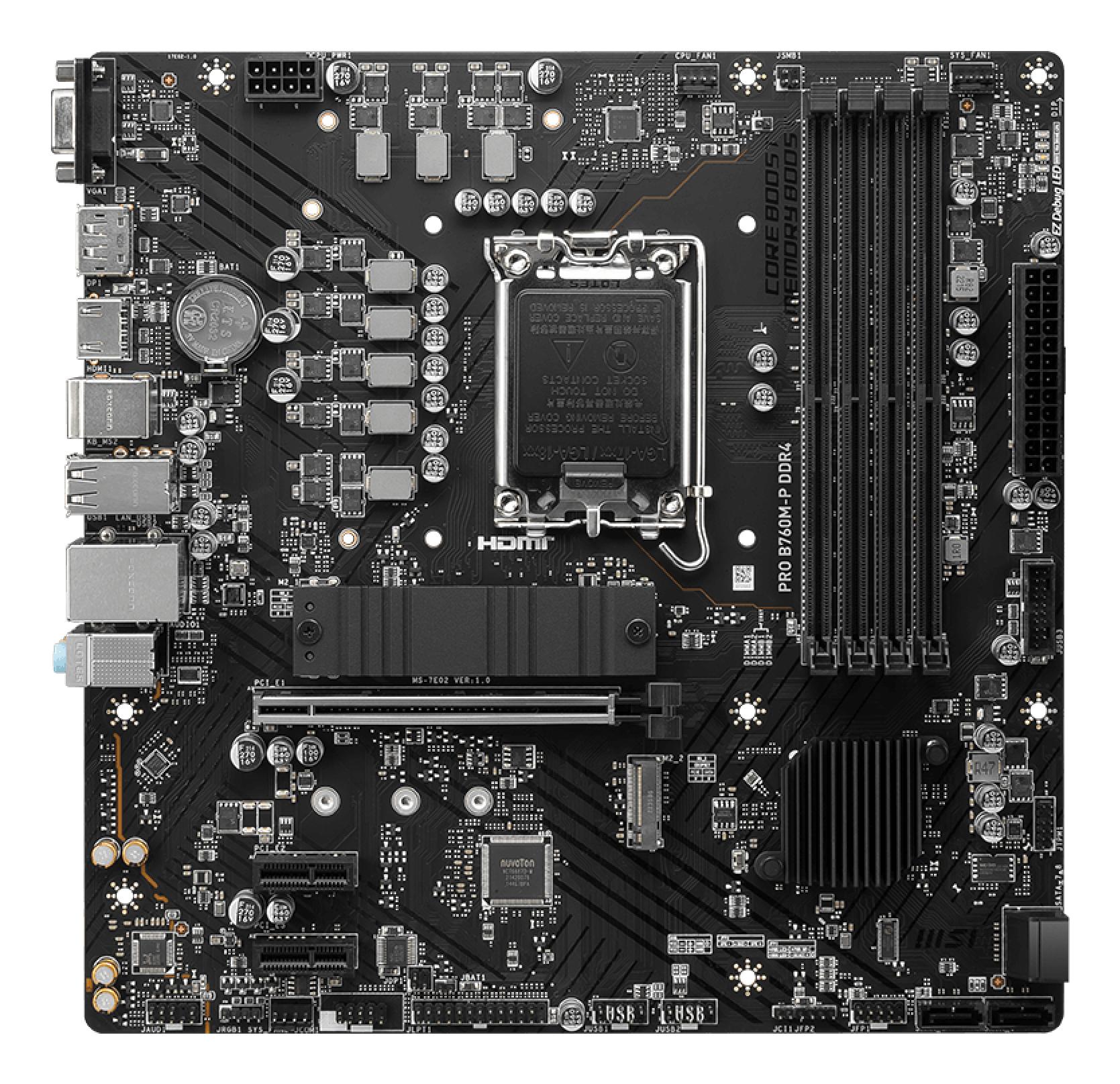 MSI Mainboard PRO B760M-P DDR4 / 7E02-001R Black
