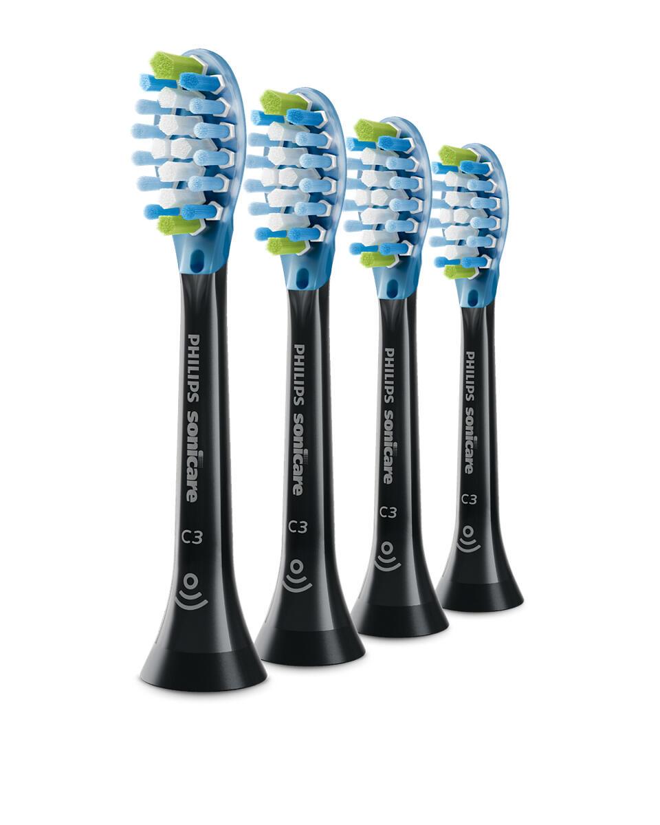 Philips Spazzolino da denti collegabile Sonicare C3 Premium Plaque / HX9044/88 Nero 4-Pack