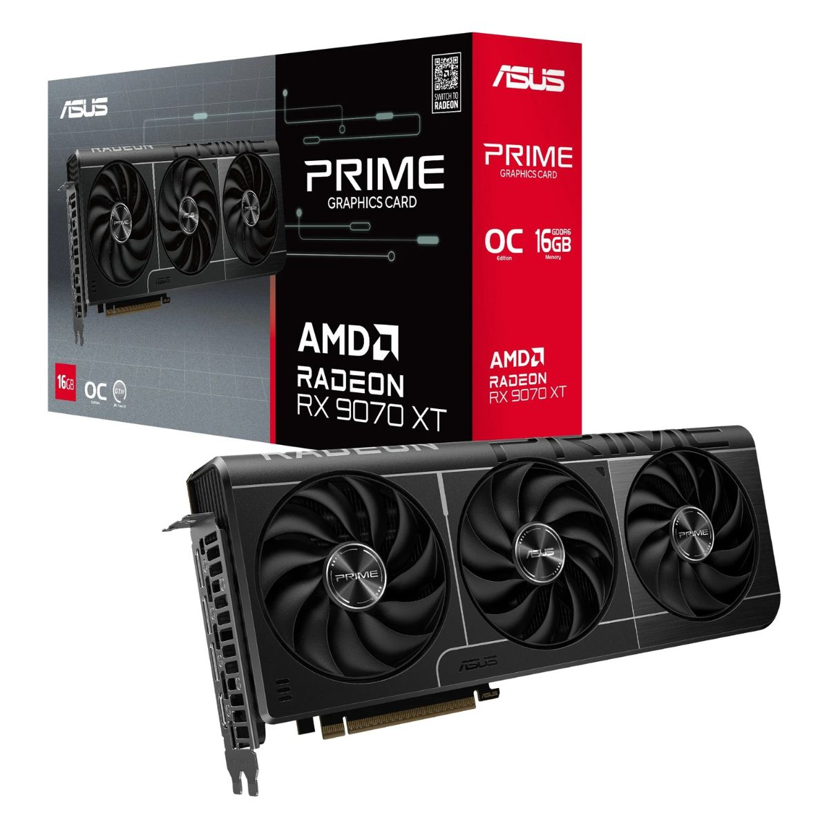 Asus Grafikkarte PRIME RX9070XT O16G / 90YV0L71-M0NA00 Schwarz