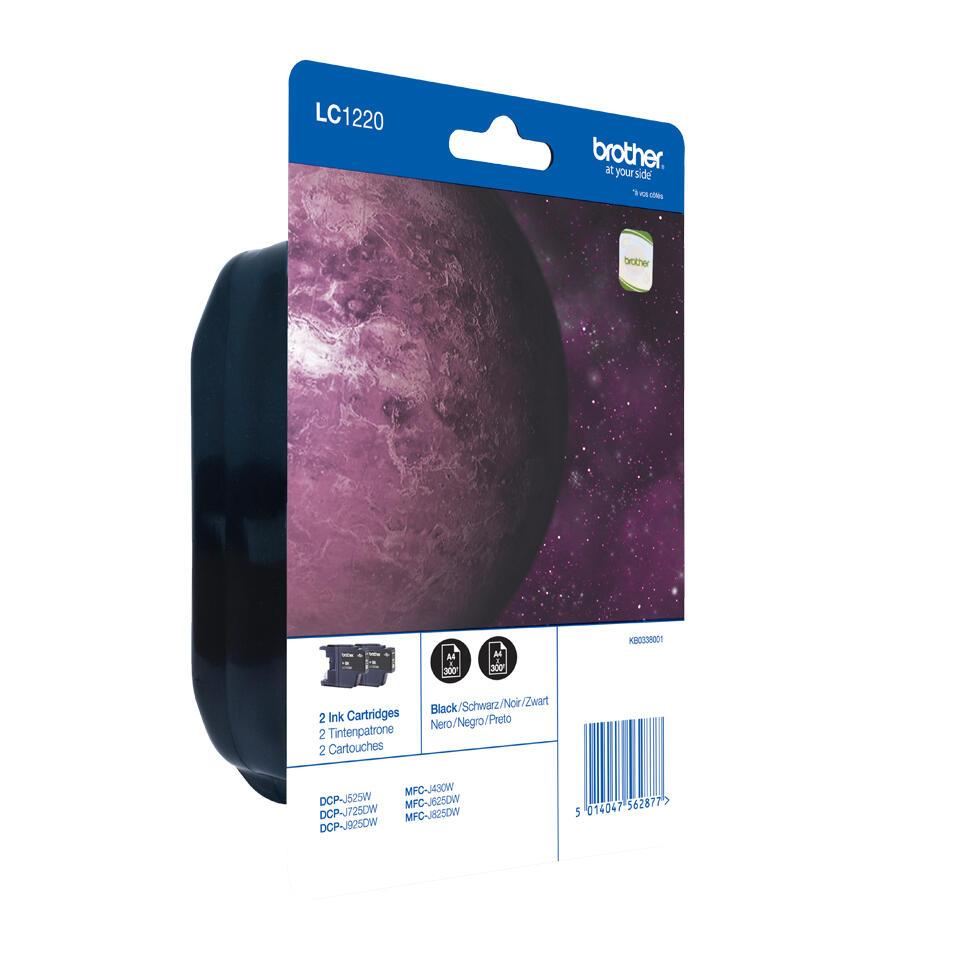 Brother Tinta LC-1220BKBP2 / LC1220BKBP2 Negro Doppelpack