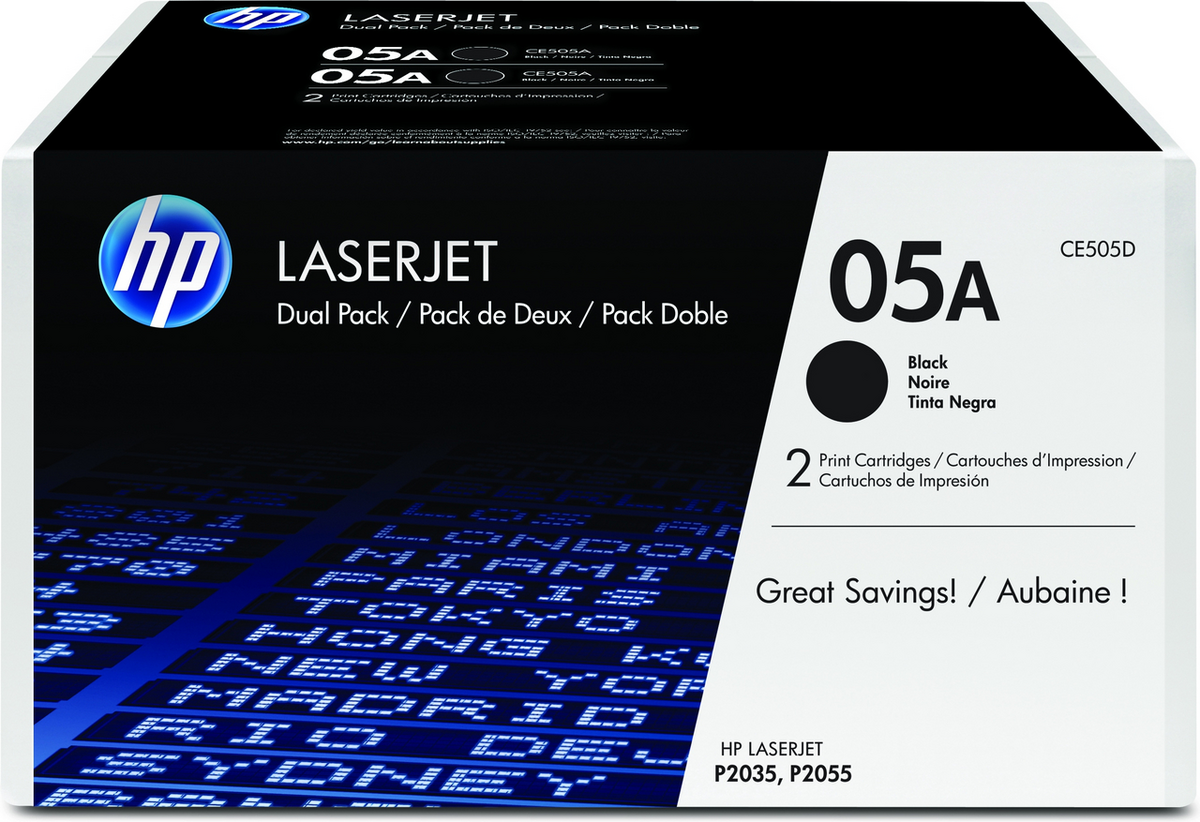 HP Toner 05A / CE505D Black Double pack