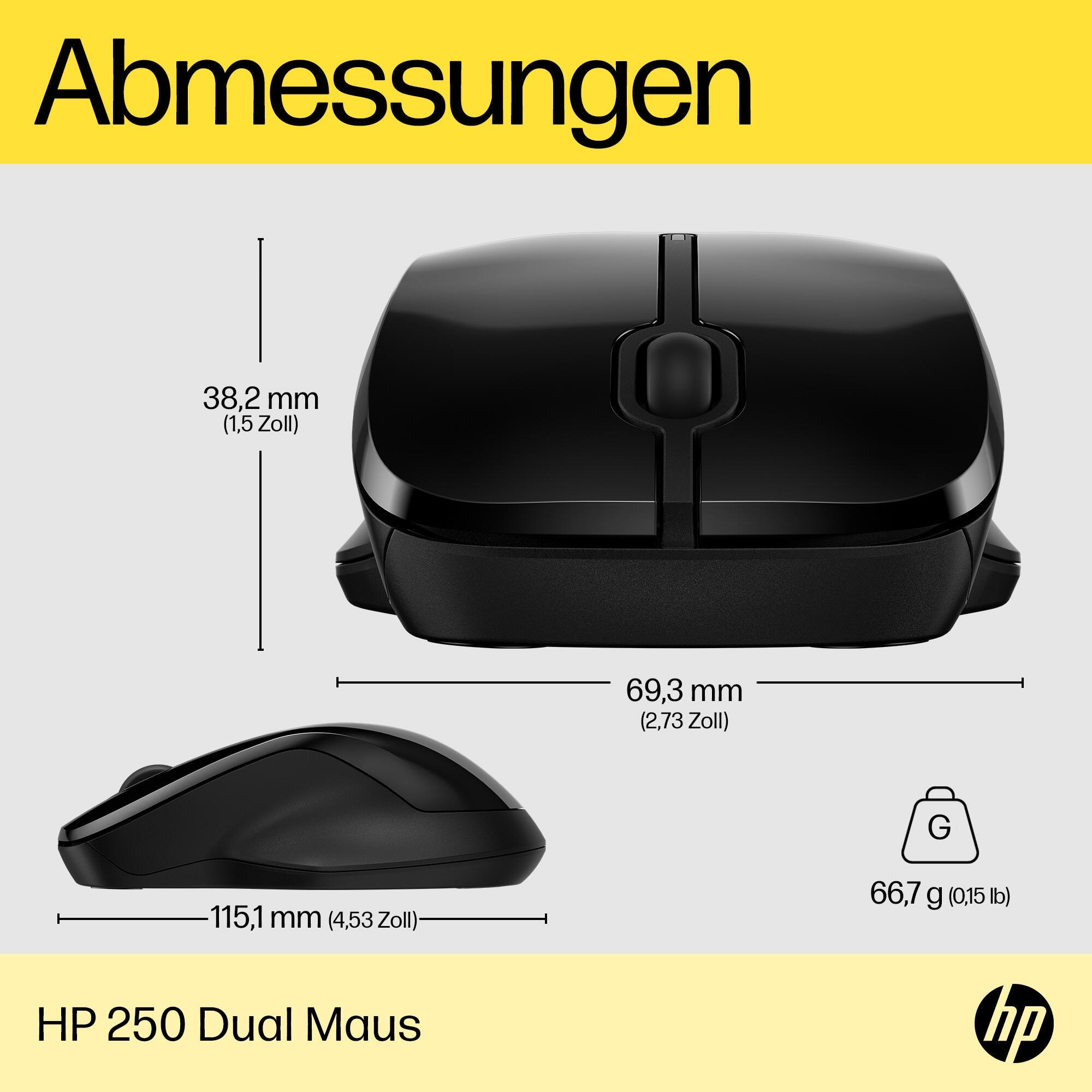 HP Maus 250 / 6V2J7AA#ABB Schwarz