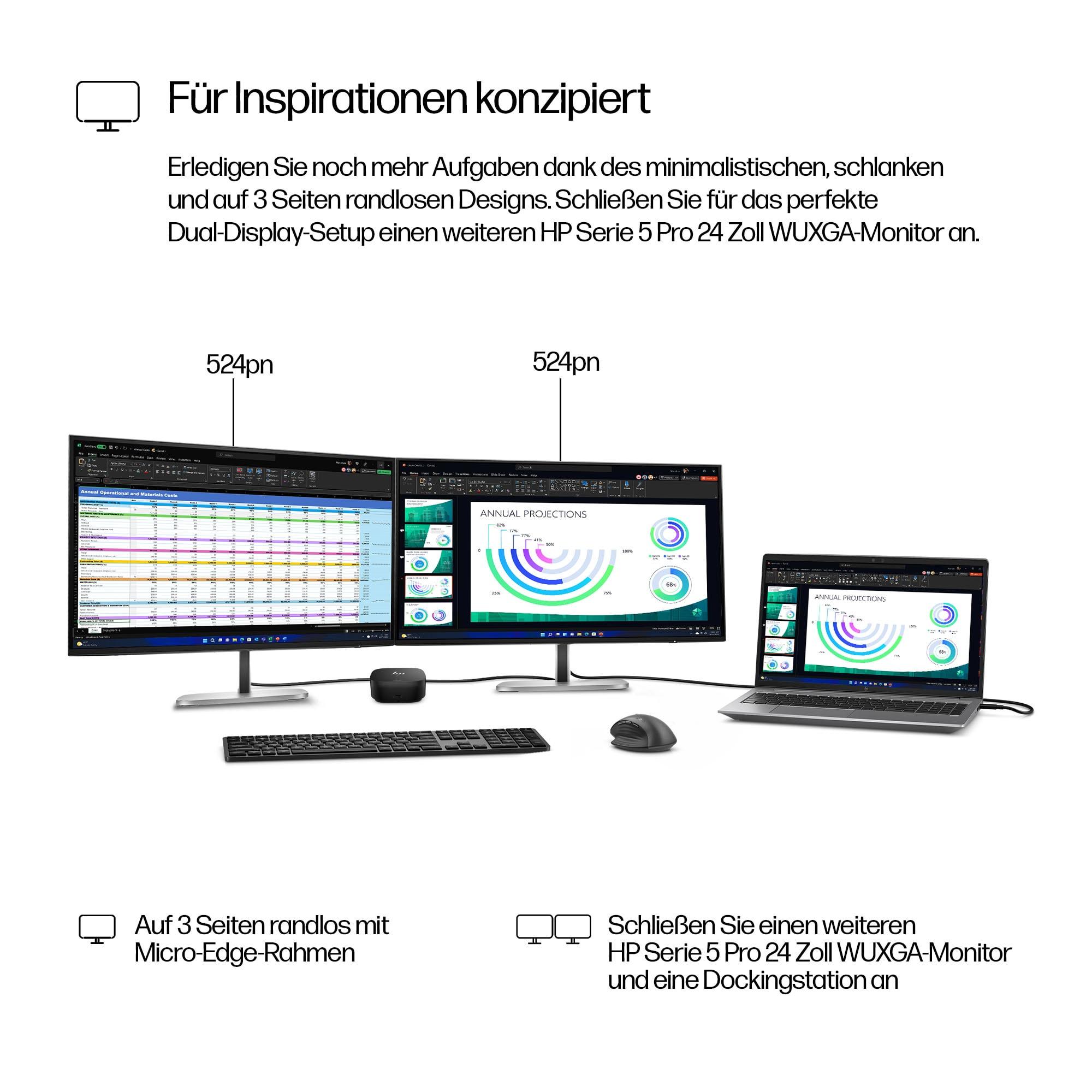 HP Monitor 524pn / 9D9A7AA#ABB Nero Standard 61 cm (24")
