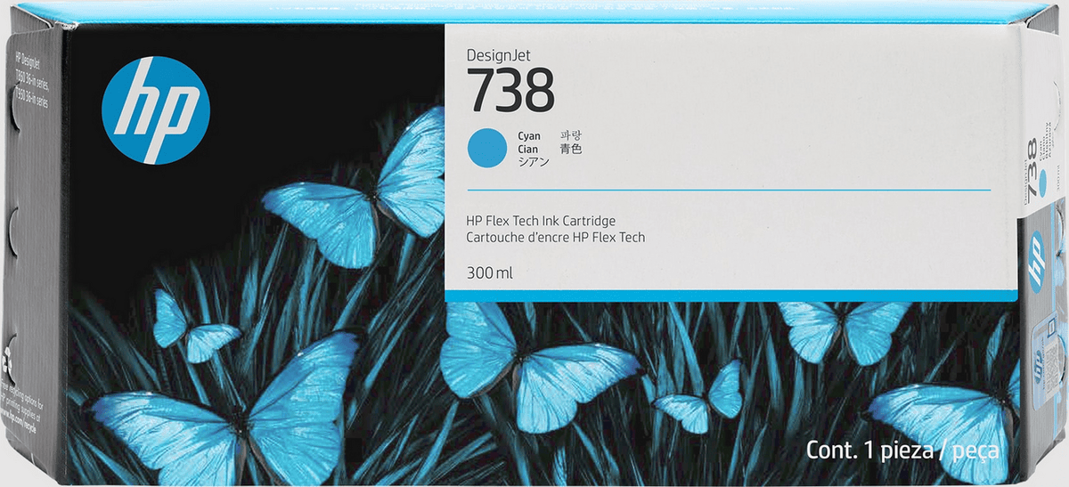HP Tinta 738XL / 676M6A Cyan XL