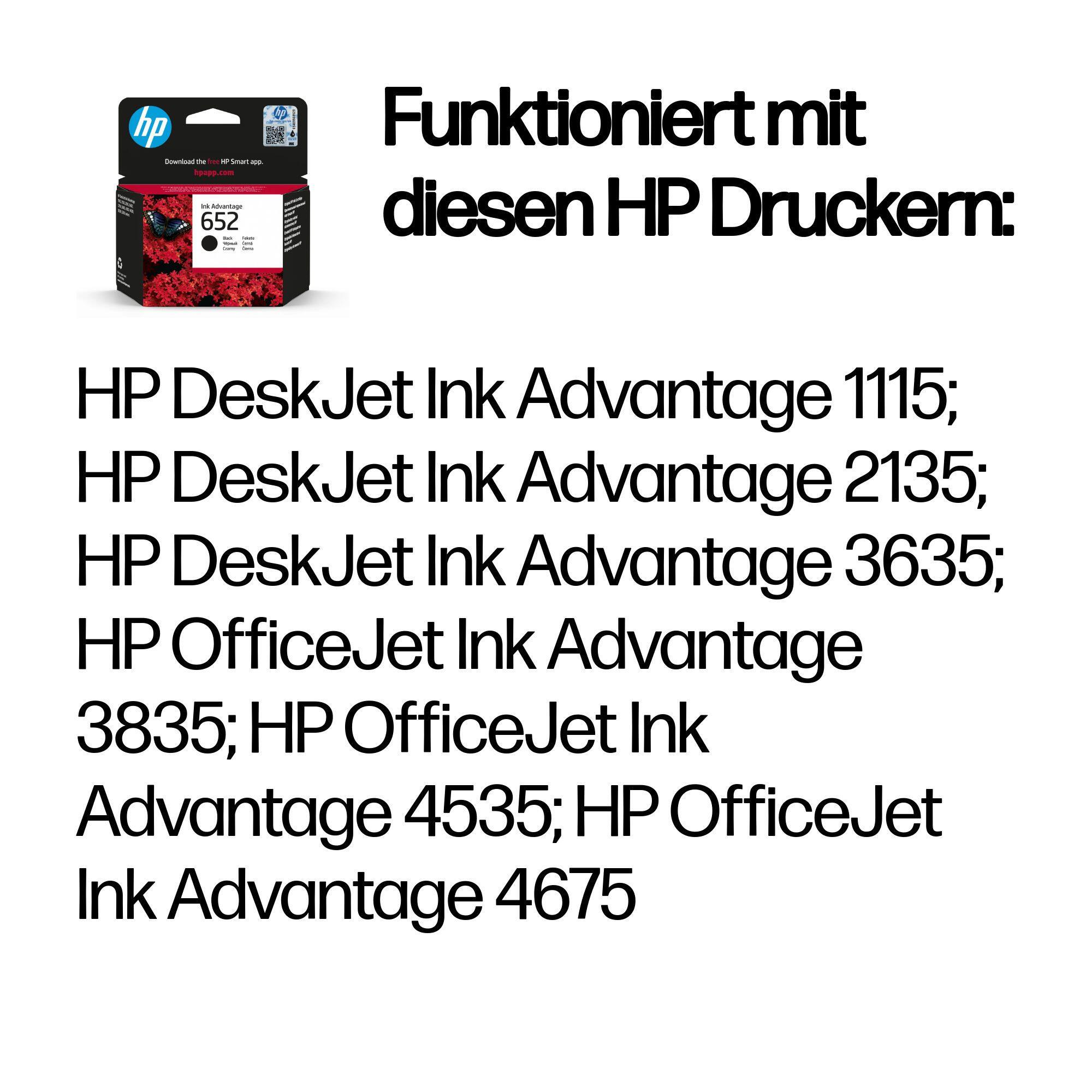 HP Inchiostro 652 / F6V25AE Nero Standard