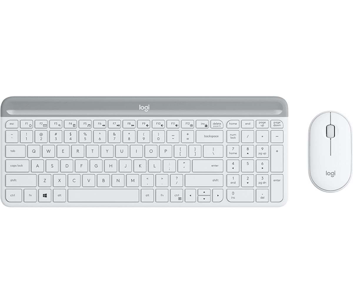 Logitech Mouse and keyboard set MK470 Slim / 920-009205 White