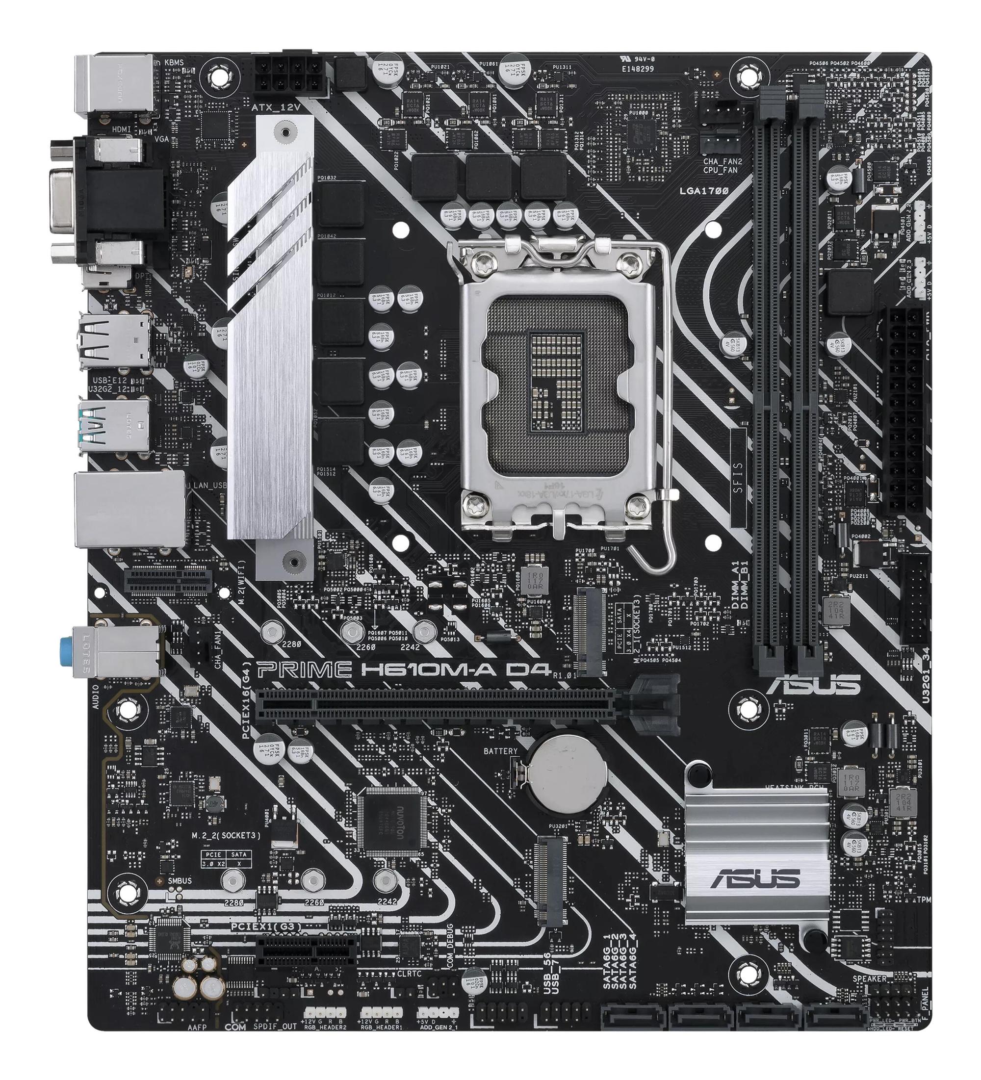 ASUS Scheda madre PRIME H610M-A D4-CSM / 90MB19P0-M0EAYC Nero
