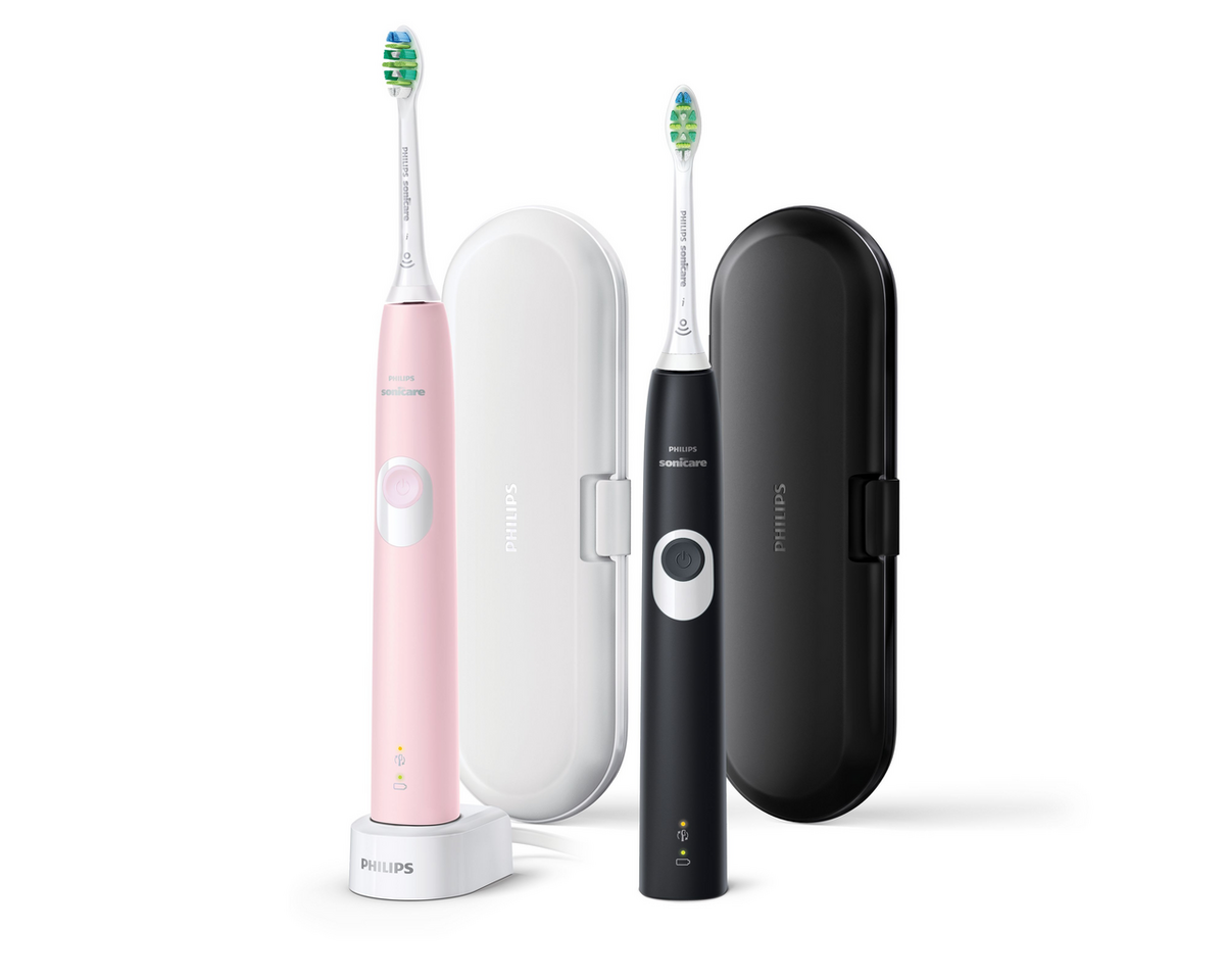 Philips Cepillo de dientes Sonicare ProtectiveClean 4300 / HX6800/35 Pink, Schwarz Paquete doble