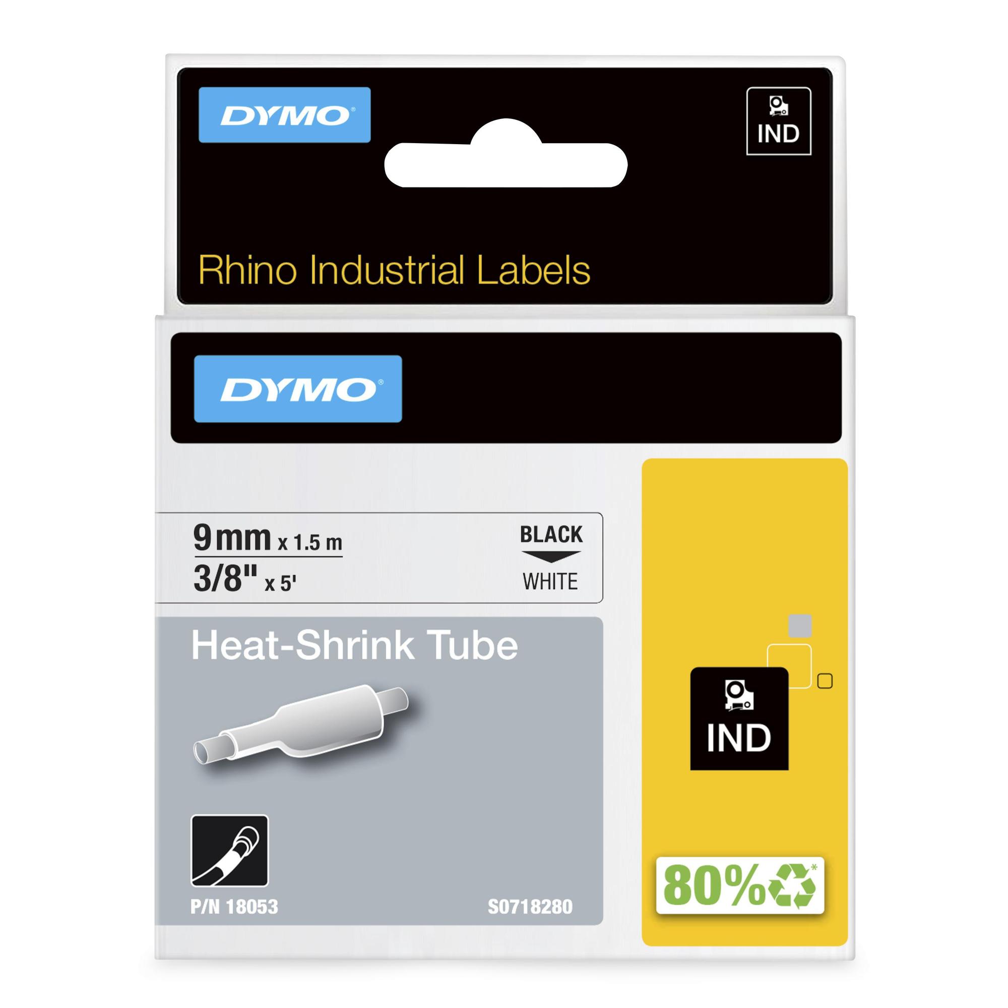 DYMO Schrumpfschlauch Rhino Industrial / 18053 Schwarz, Weiß Standard