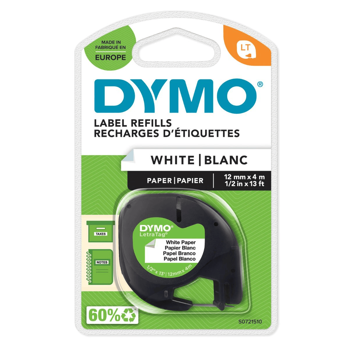 Dymo Farbband 72150 / S0721510 Schwarz auf Weiß