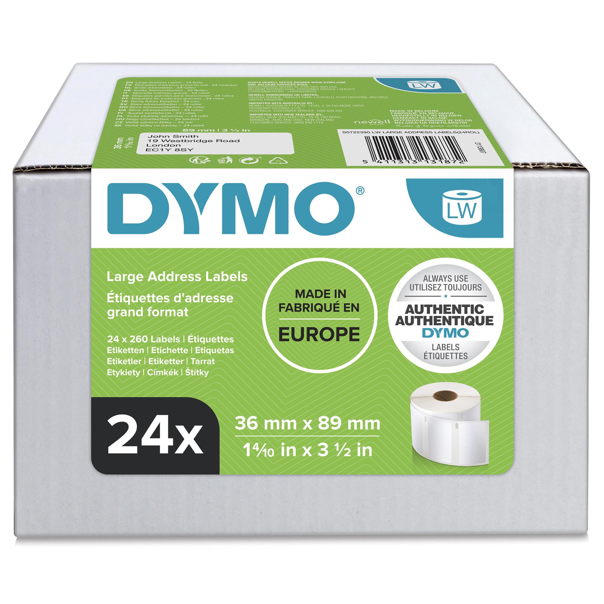 DYMO Étiquette 13187 / S0722390 Blanc 24-Pack