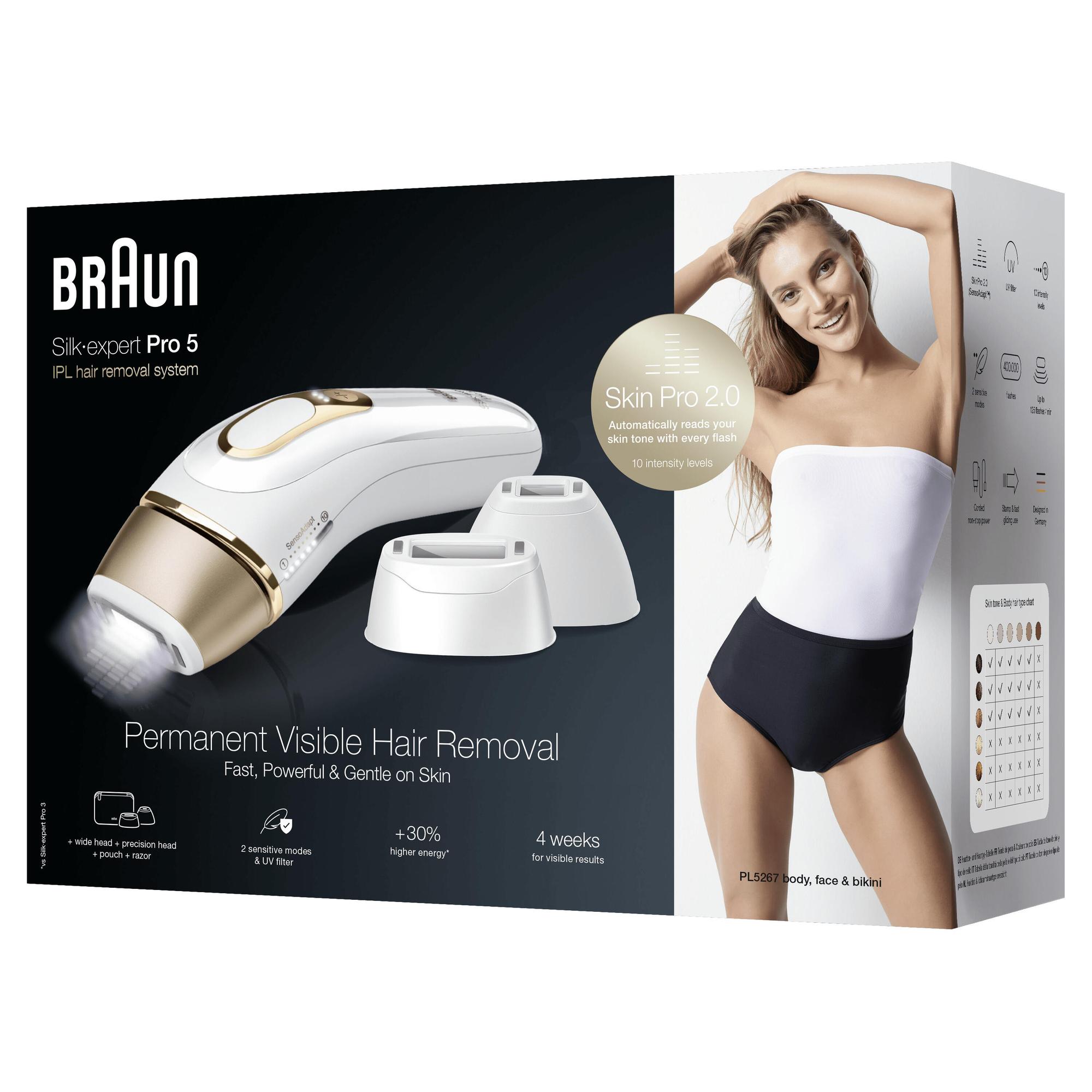 Braun Depilatore IPL Silk-expert Pro 5 PL5267 / 81768909 Oro, bianco