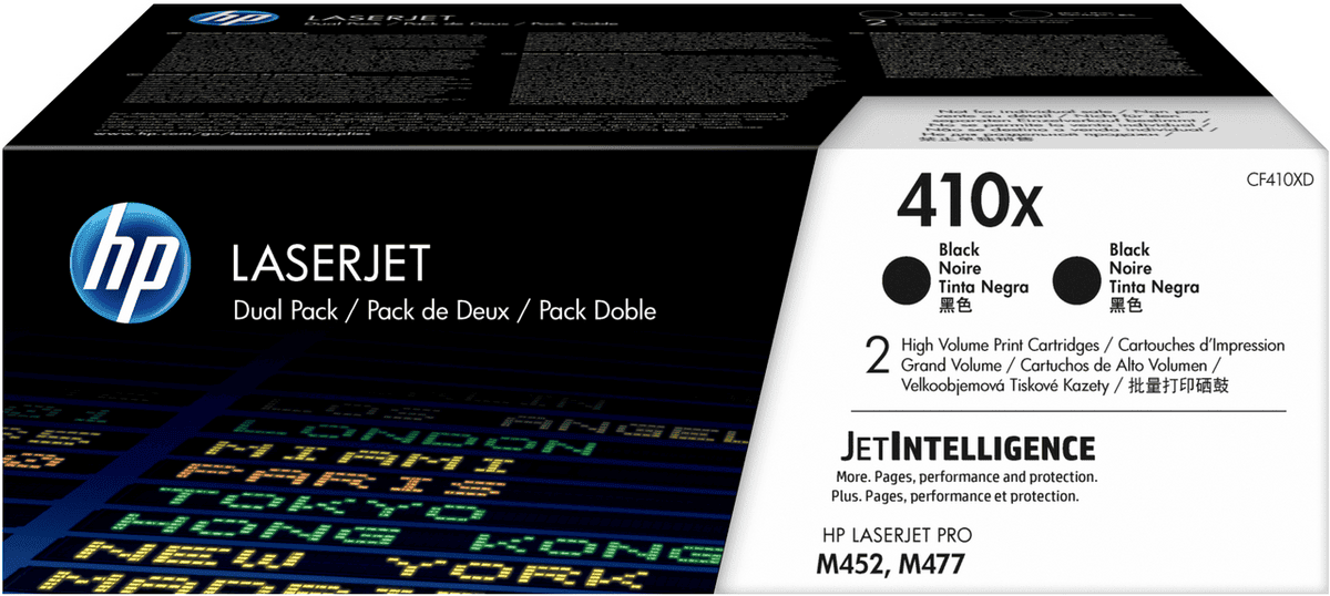 HP Toner 410X / CF410XD Schwarz XL Doppelpack HP Toner 410X / CF410XD Schwarz XL Doppelpack