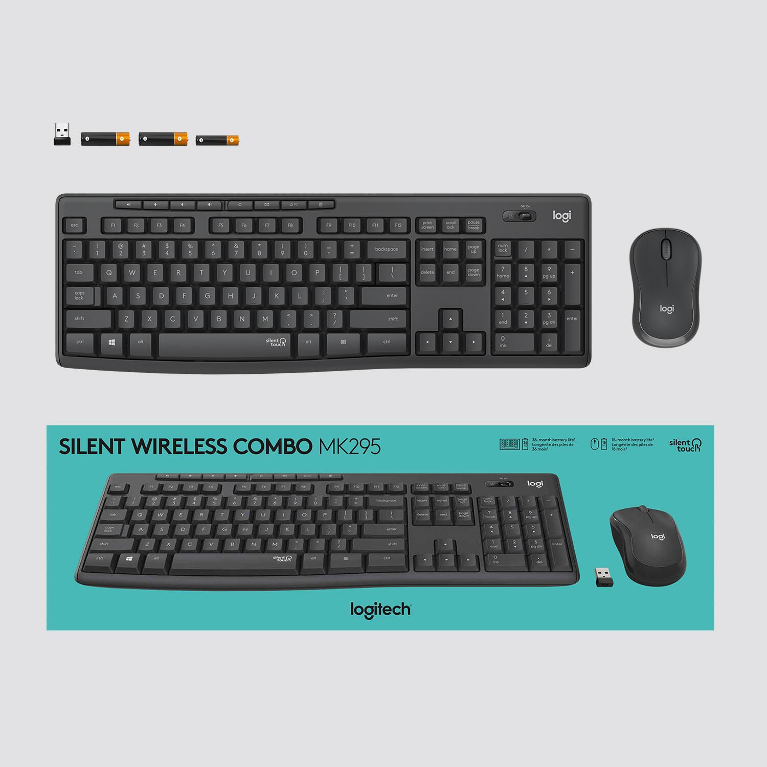 Logitech Maus- und Tastatur-Set MK295 Silent / 920-009800 Graphit