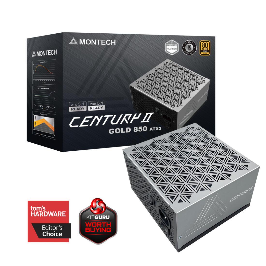Montech Alimentation pour PC CENTURY II 850W / CENTURY II 850W Argent, noir