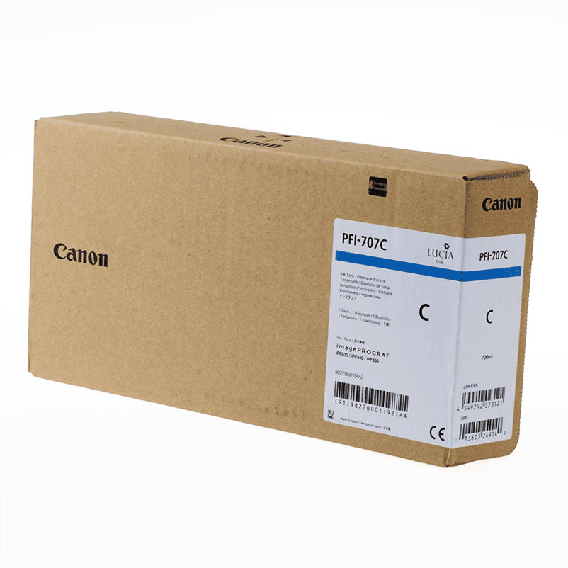 Canon Encre PFI-707C / 9822B001 Cyan