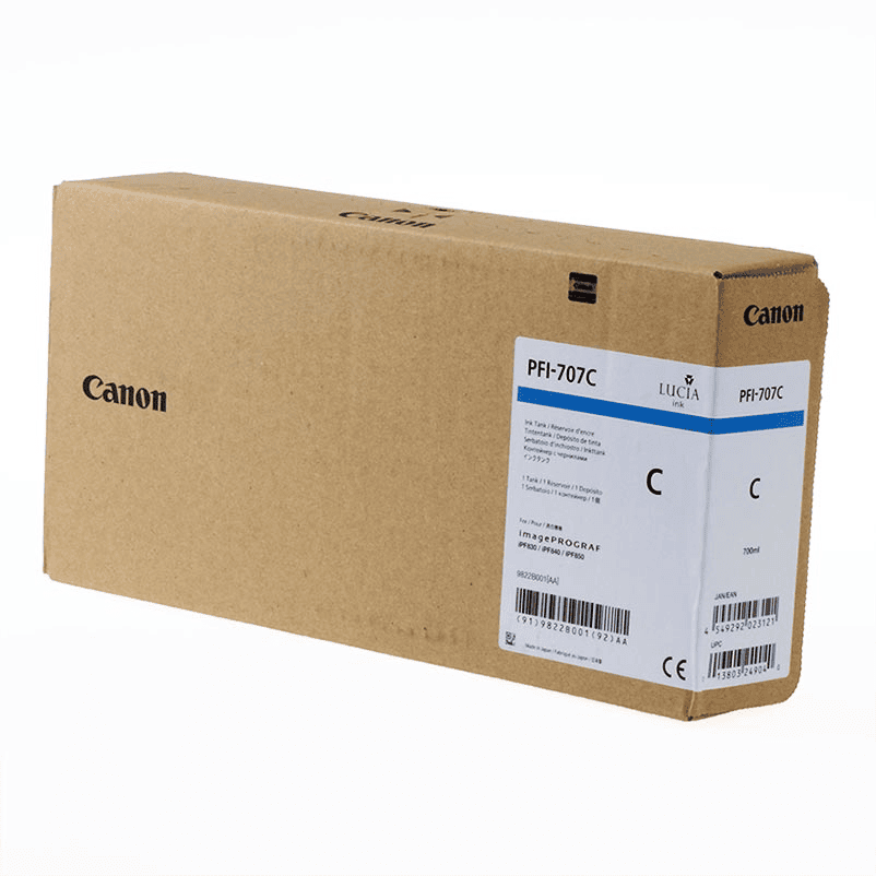 Canon Inchiostro PFI-707C / 9822B001 Ciano