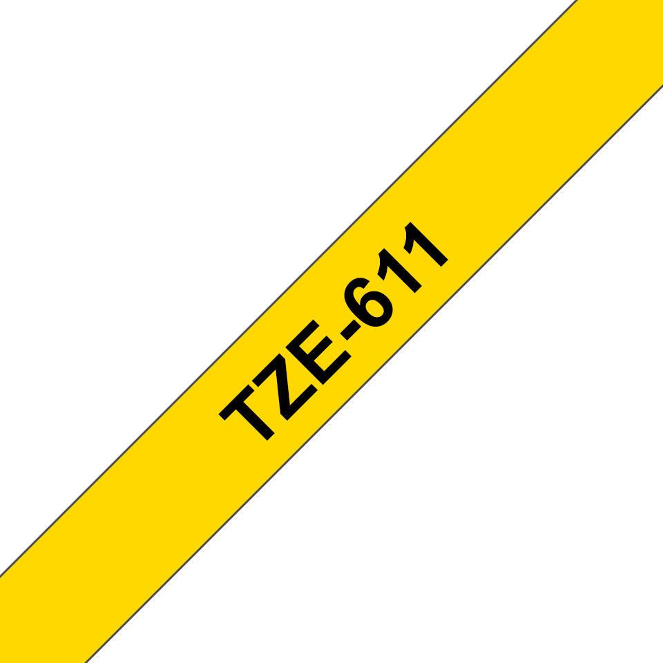 Brother Cinta de color TZE-611 / TZE611 Negro, amarillo