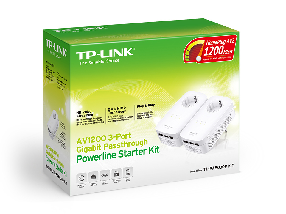 TP-LINK Powerline Station TL-PA8030P Kit / TL-PA8030P KIT White Multipack