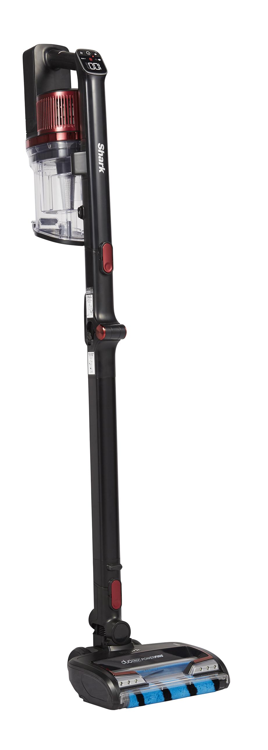 SharkNinja Aspirapolvere a bastone Shark DuoClean PowerFins / IZ300EUT Nero, Borgogna