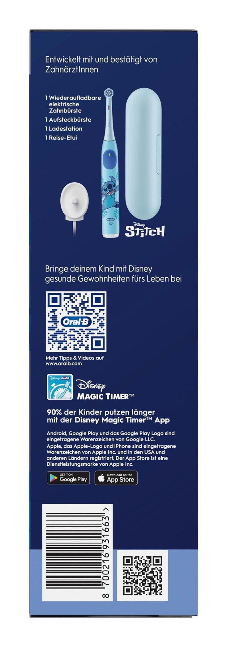Oral-B Zahnbürste iO Kids Lilo and Stitch mit Etui / 931663 Blau