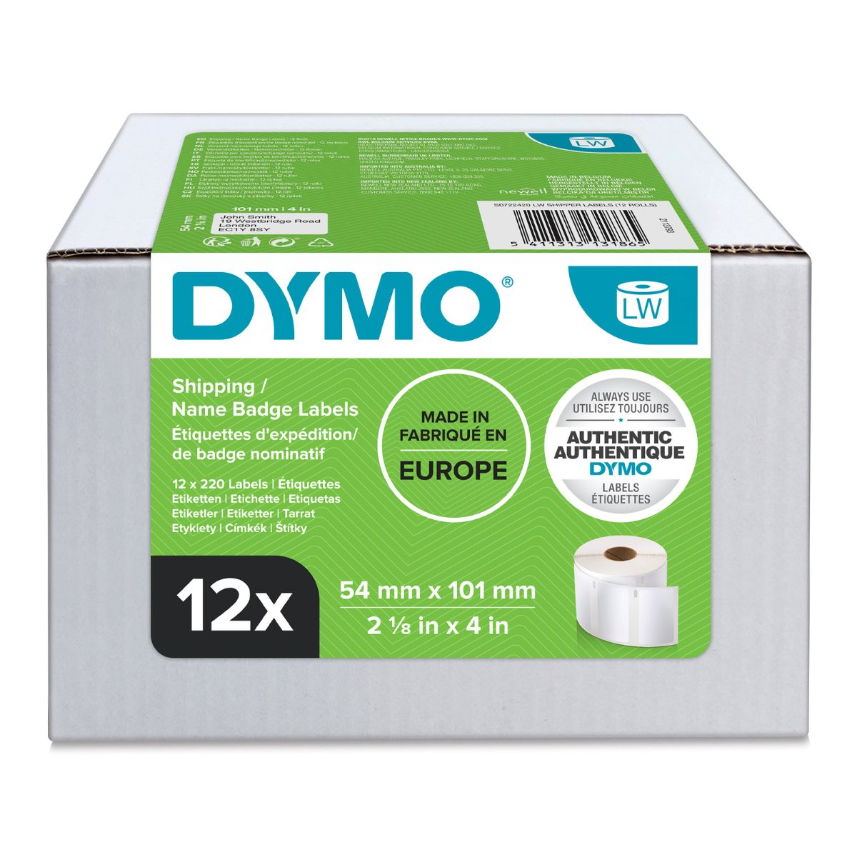 Dymo Label L13186 / S0722420 White 12-Pack