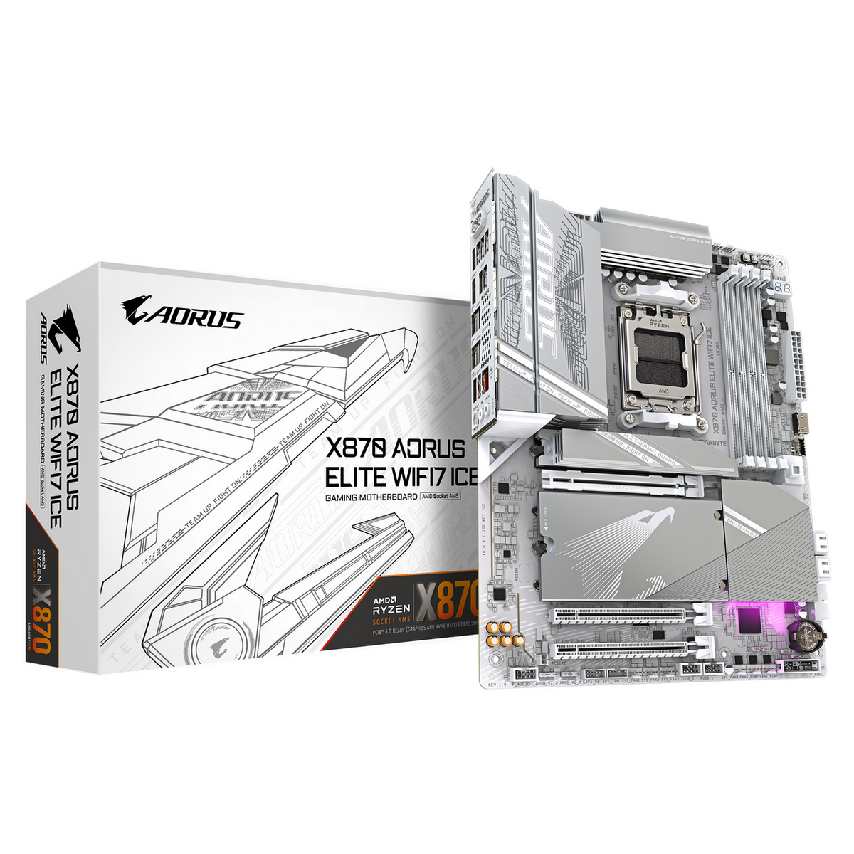 Gigabyte Scheda madre X870 Aorus Elite WiFi7 / X870 A ELITE WF7 ICE Bianco