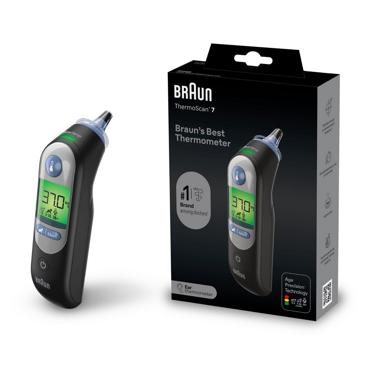 Braun Termómetro clínico ThermoScan 7 IRT 6520 / IRT6520B Negro