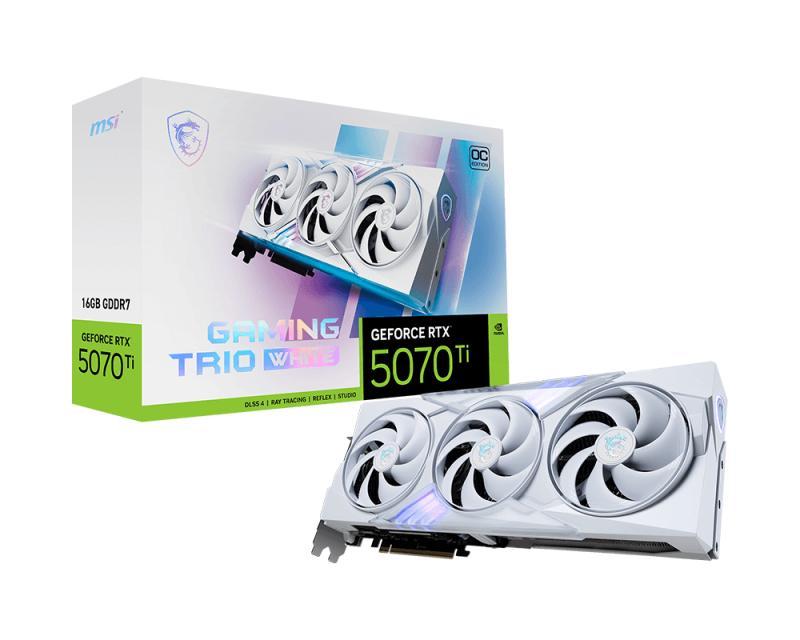 MSI Tarjeta gráfica RTX 5070 Ti 16G GAMING TRIO OC / V531-057R Blanco