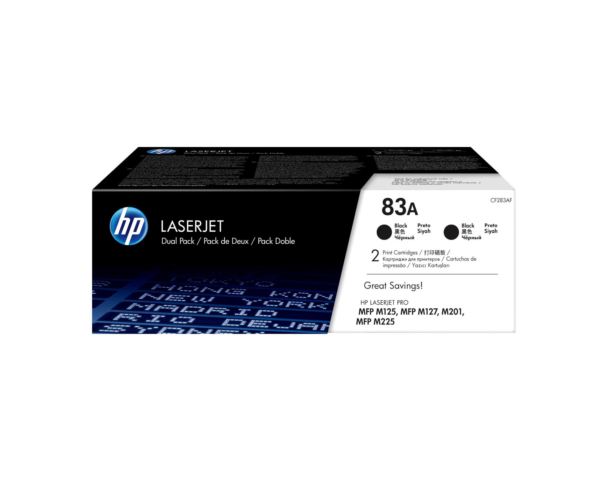 HP Toner 83A / CF283AD Nero Doppelpack