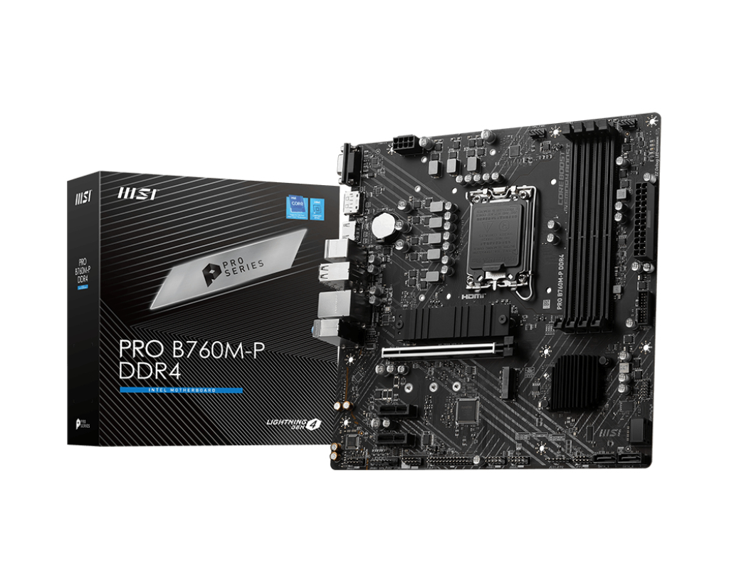 MSI Mainboard PRO B760M-P DDR4 / 7E02-001R Schwarz