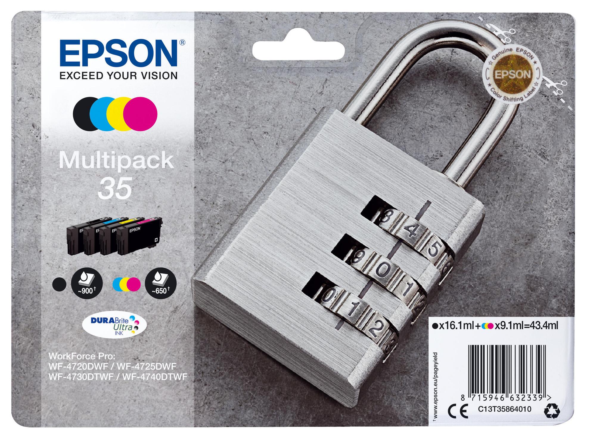 Epson Tinte 35 / C13T35864010 BK,C,M,Y Multipack
