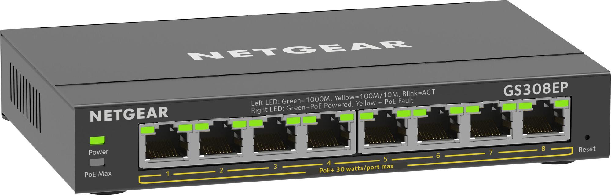 Netgear Interruptor GS308EP / GS308EP-100PES Negro