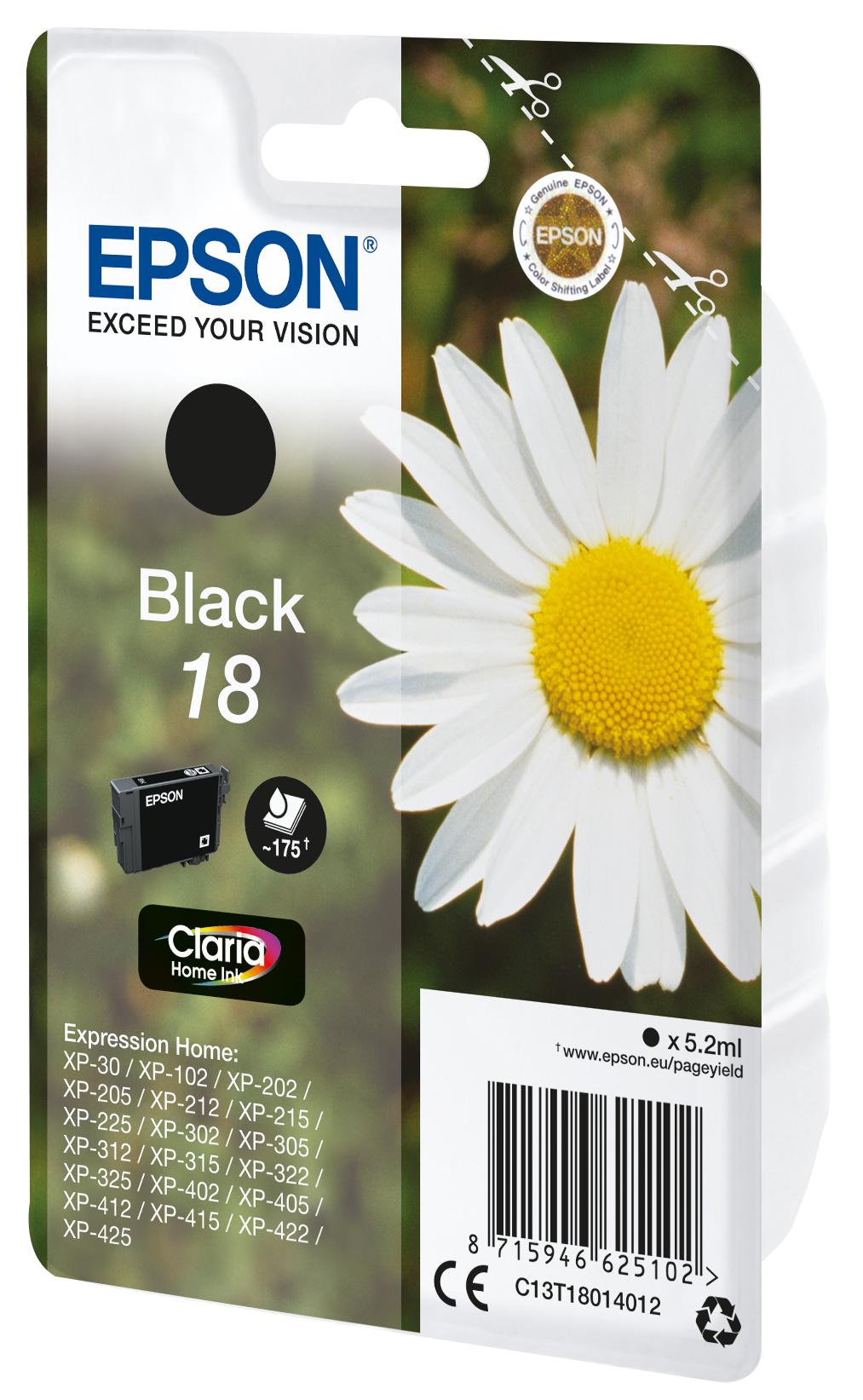 Epson Tinte 18 / C13T18014012 Schwarz Standard