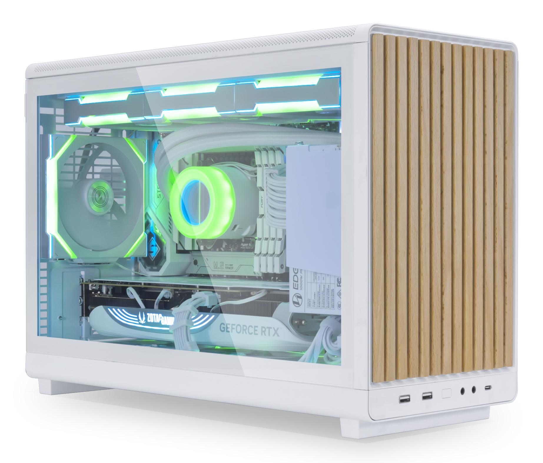 Lian Li PC-Gehäuse A3 mATX Glass Edition Wood / A3W-WDG Weiß, Holz
