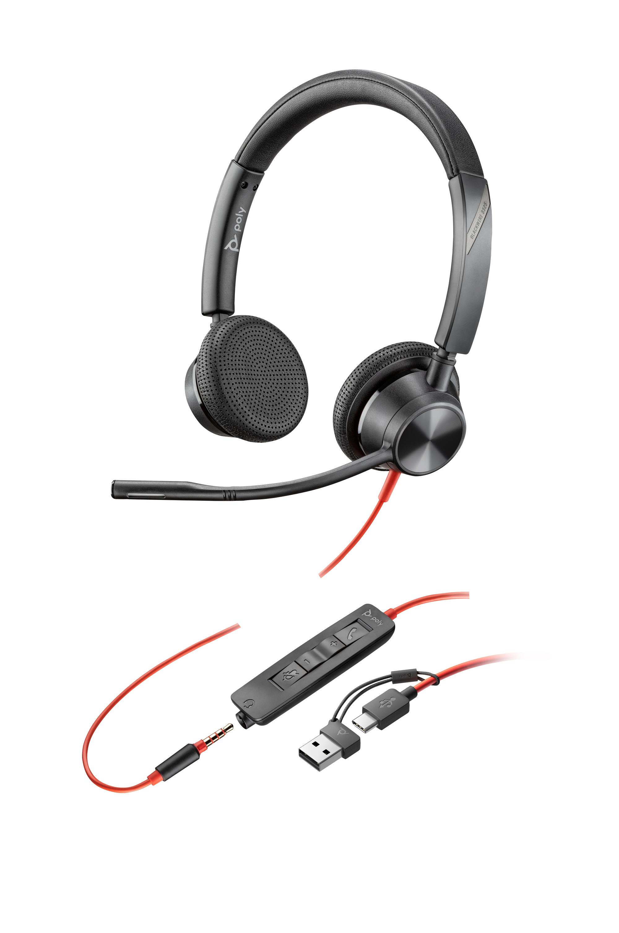 Plantronics/Poly Auriculares Blackwire 3325 / 8X221AA Negro