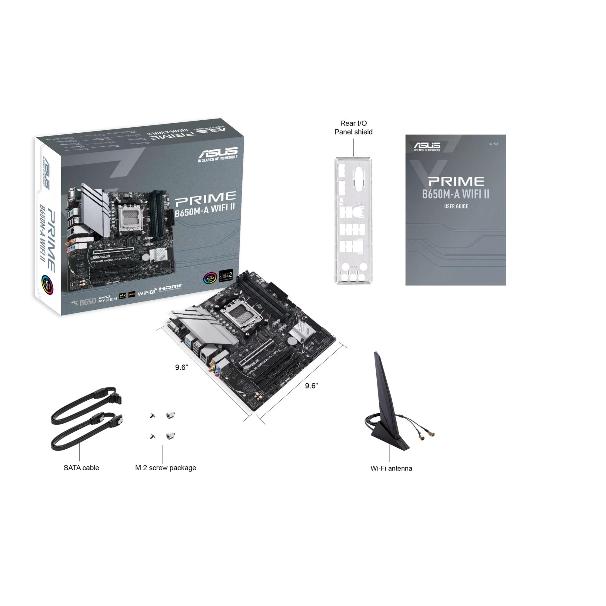 ASUS Placa base PRIME B650M-A WIFI II / 90MB1EG0-M0EAY0 Negro