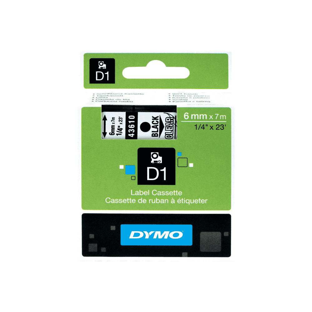 Dymo Ribbon 43610 / S0720770 Black on transparent