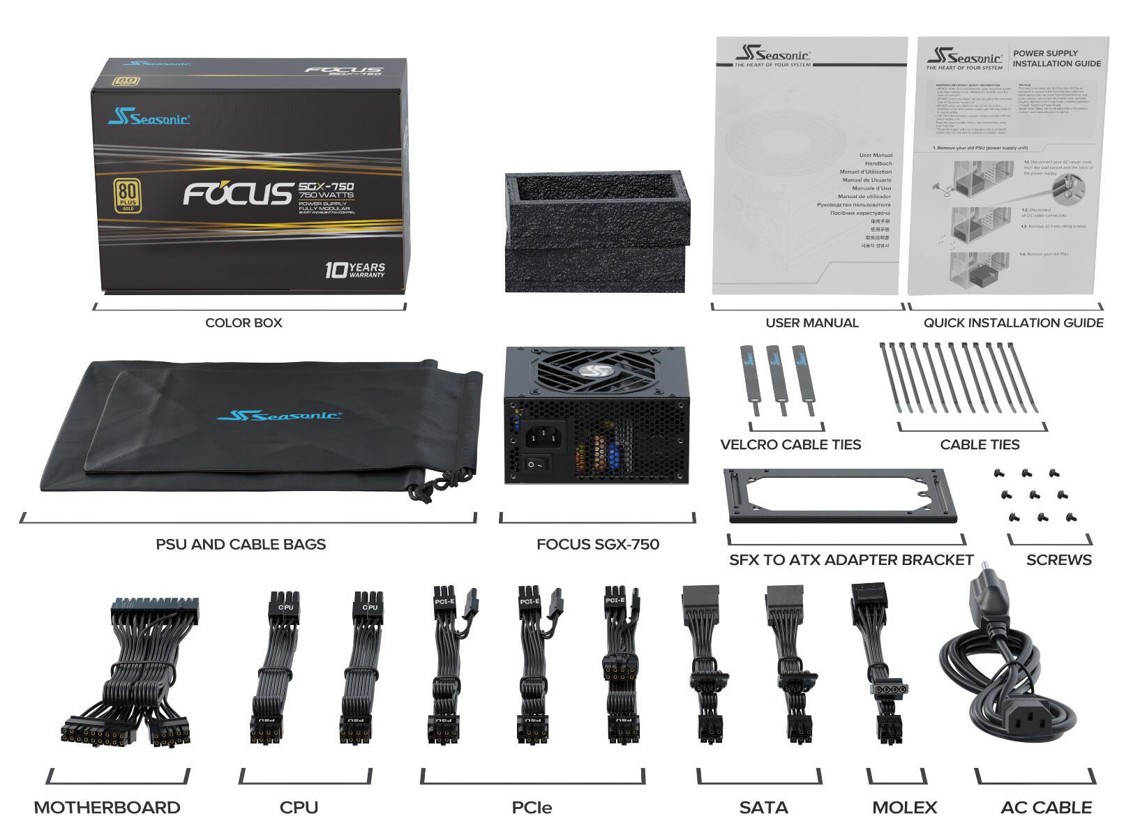 Seasonic Alimentation pour PC Focus SGX-750 / FOCUS-SGX-750 Noir