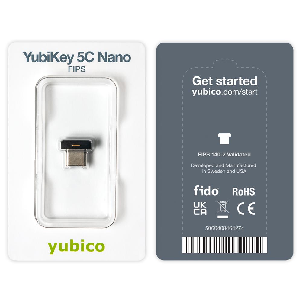 Yubico Sicherheitsschlüssel YubiKey 5C Nano FIPS 140-2 / 100907 Schwarz S