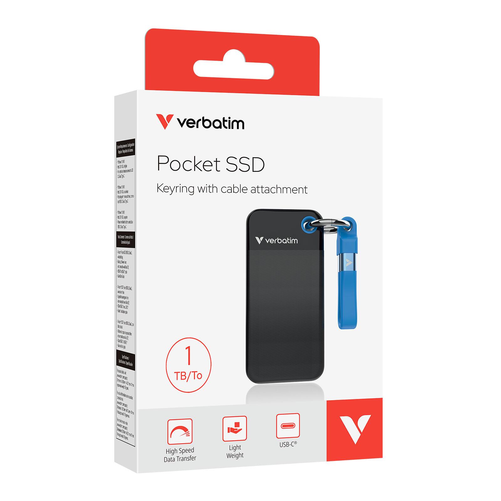 Verbatim Externe SSD Pocket 1TB / 32191 Schwarz, Blau
