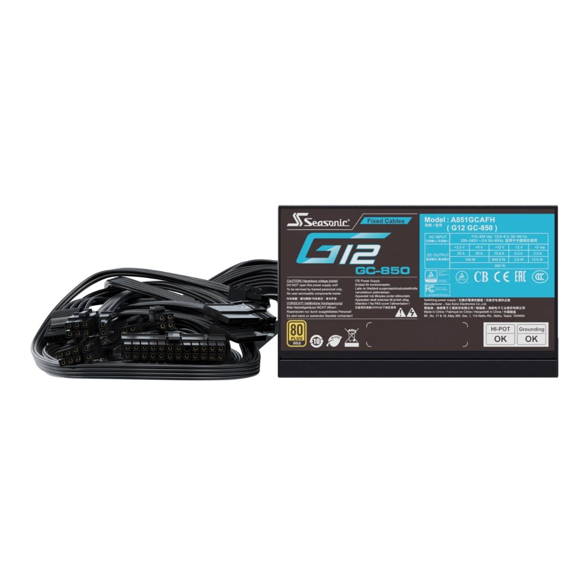 Seasonic PC-Netzteil G12 GC-850 / SSP-850RT2 Schwarz Seasonic PC-Netzteil G12 GC-850 / SSP-850RT2 Schwarz