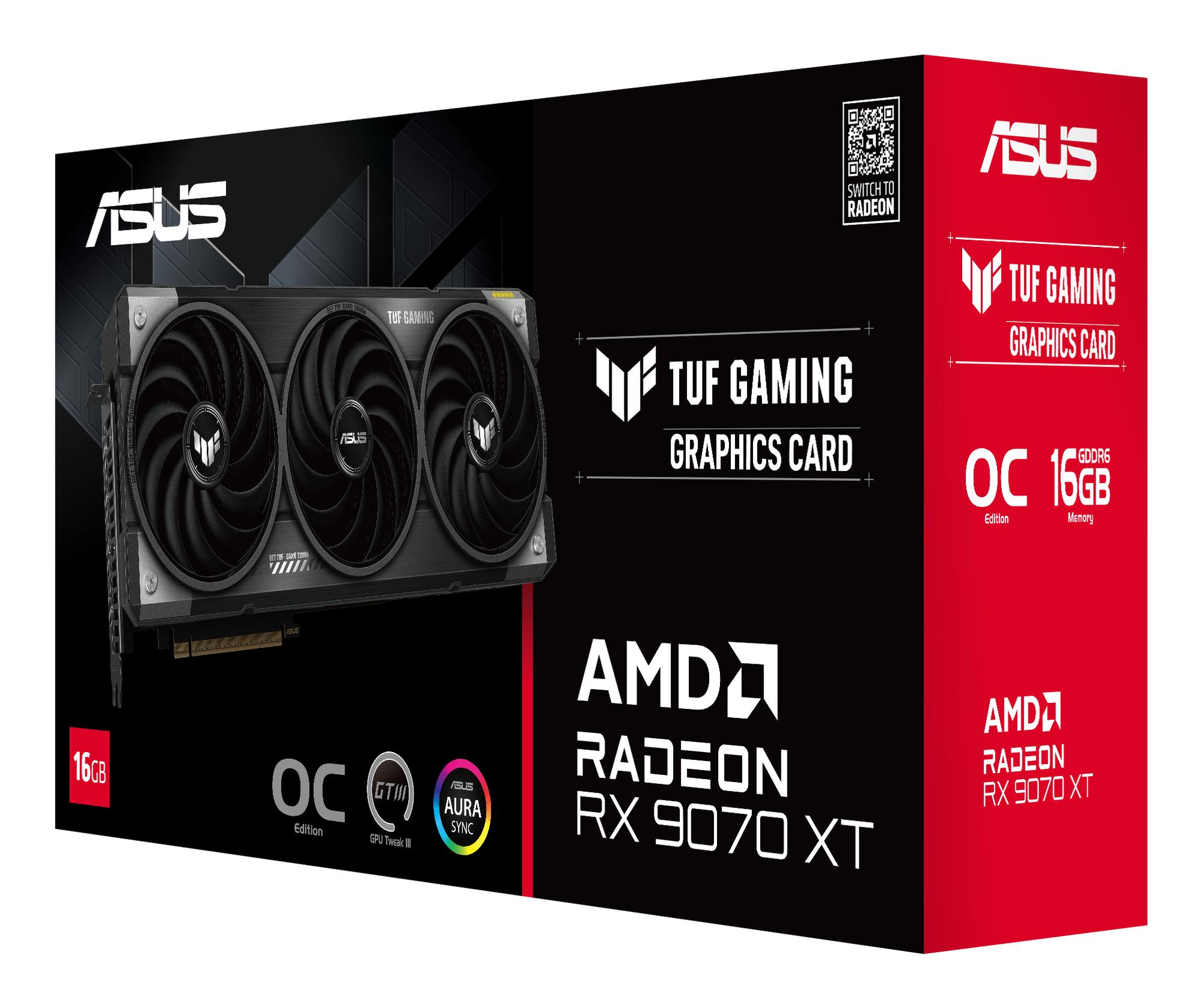 ASUS Grafikkarte TUF RX9070XT O16G / 90YV0L70-M0NA00 Schwarz, Silber