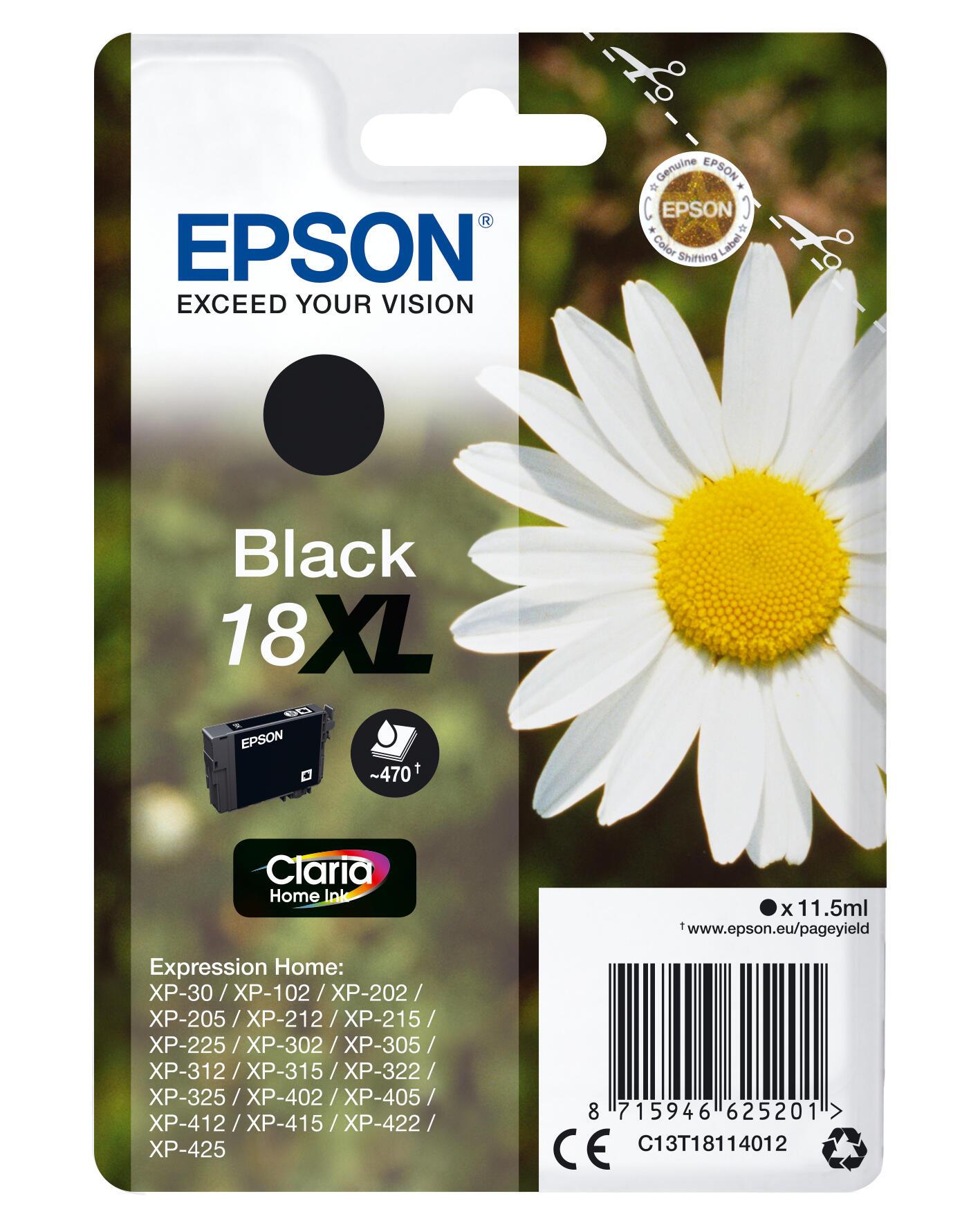 Epson Inchiostro 18XL / C13T18114012 Nero XL