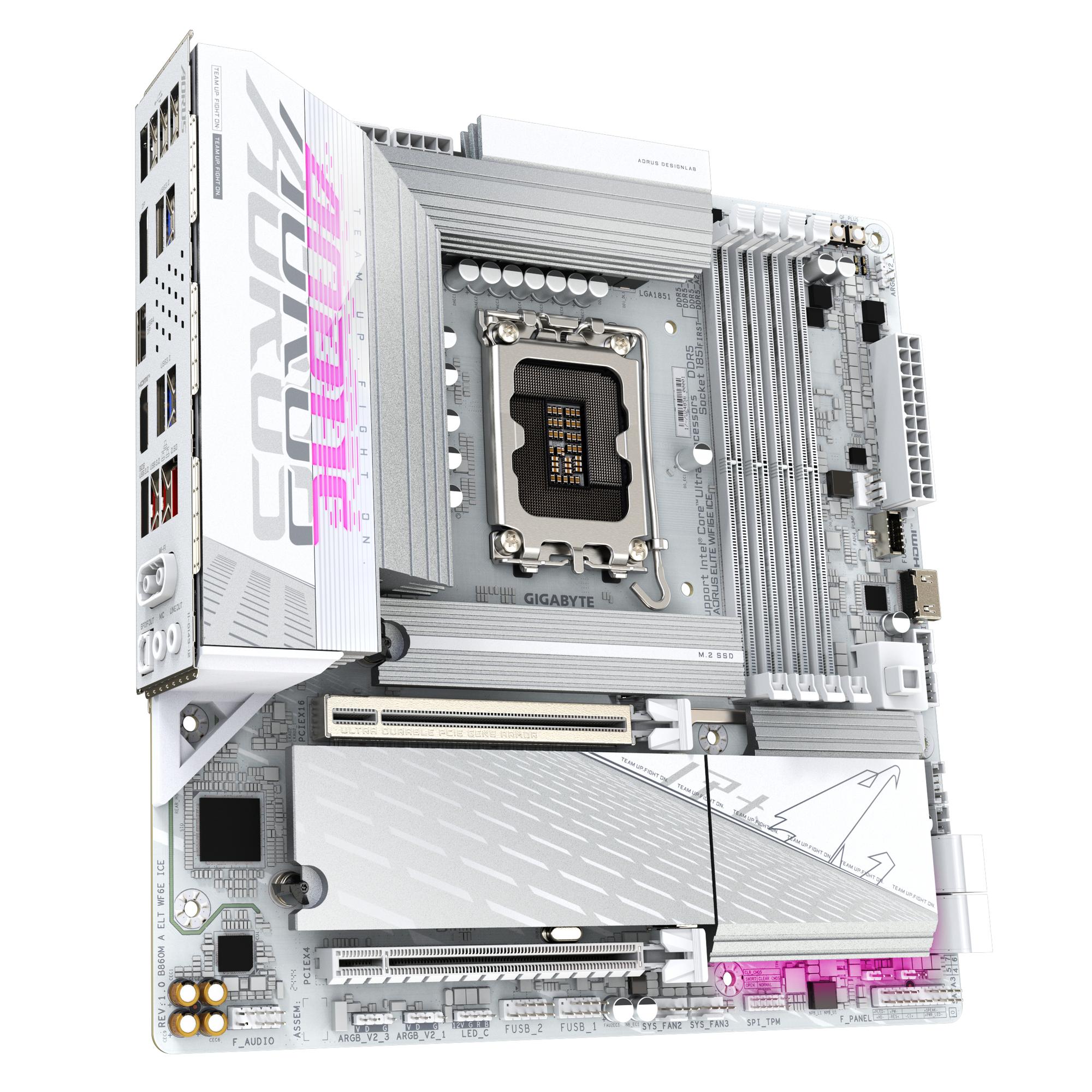 GIGABYTE Mainboard B860M AORUS ELITE WIFI6E ICE / B860M A ELT WF6E ICE White
