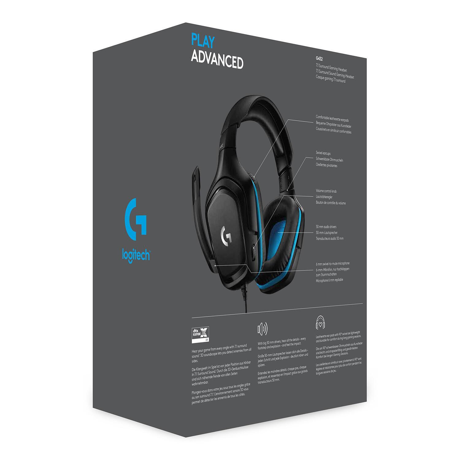 Logitech Headset G432 / 981-000770 Schwarz, Blau