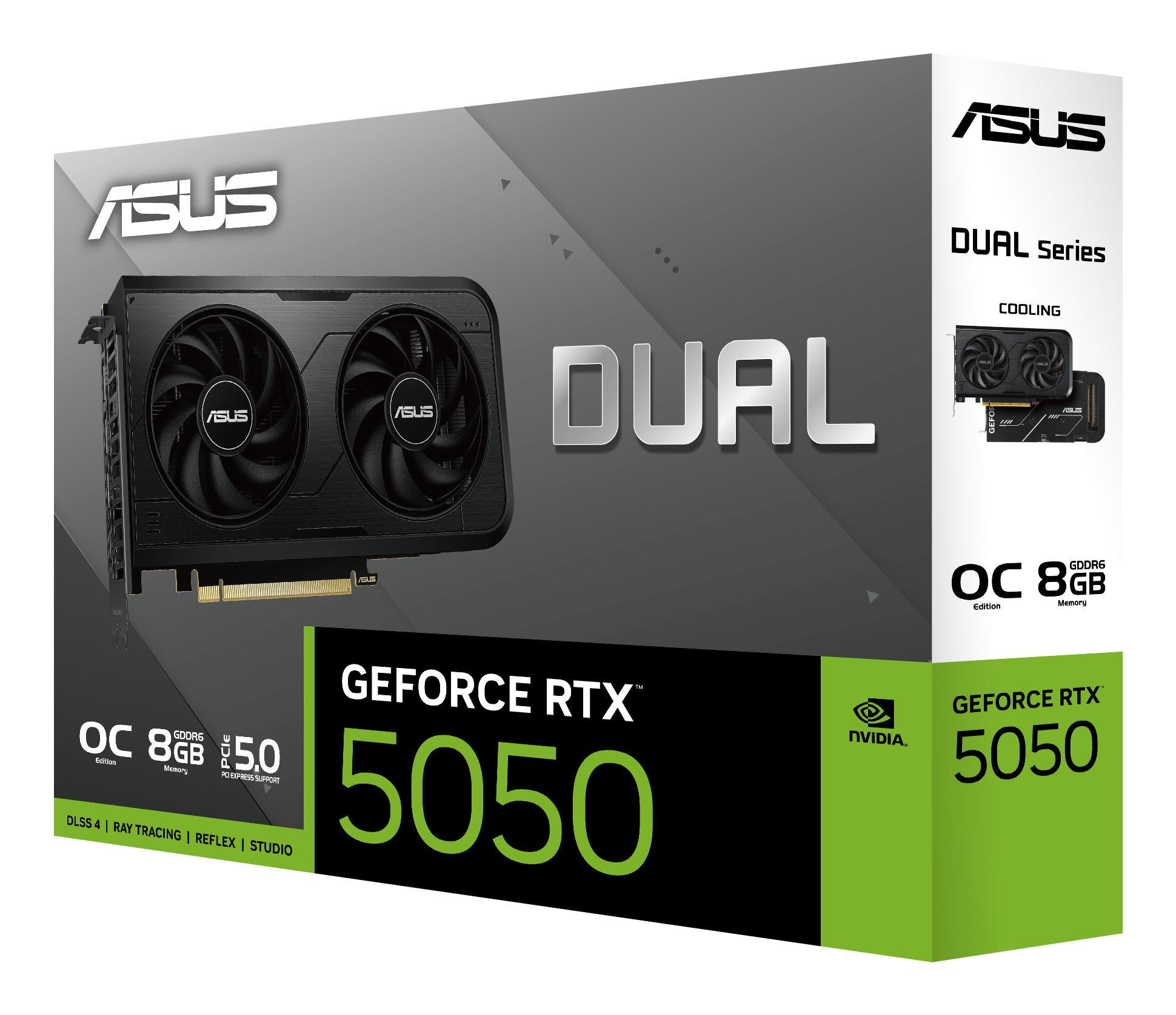 ASUS Graphics card Dual NVIDIA GeForce RTX 5050 8 GB GDDR6 / 90YV0N72-M0NA00 Black