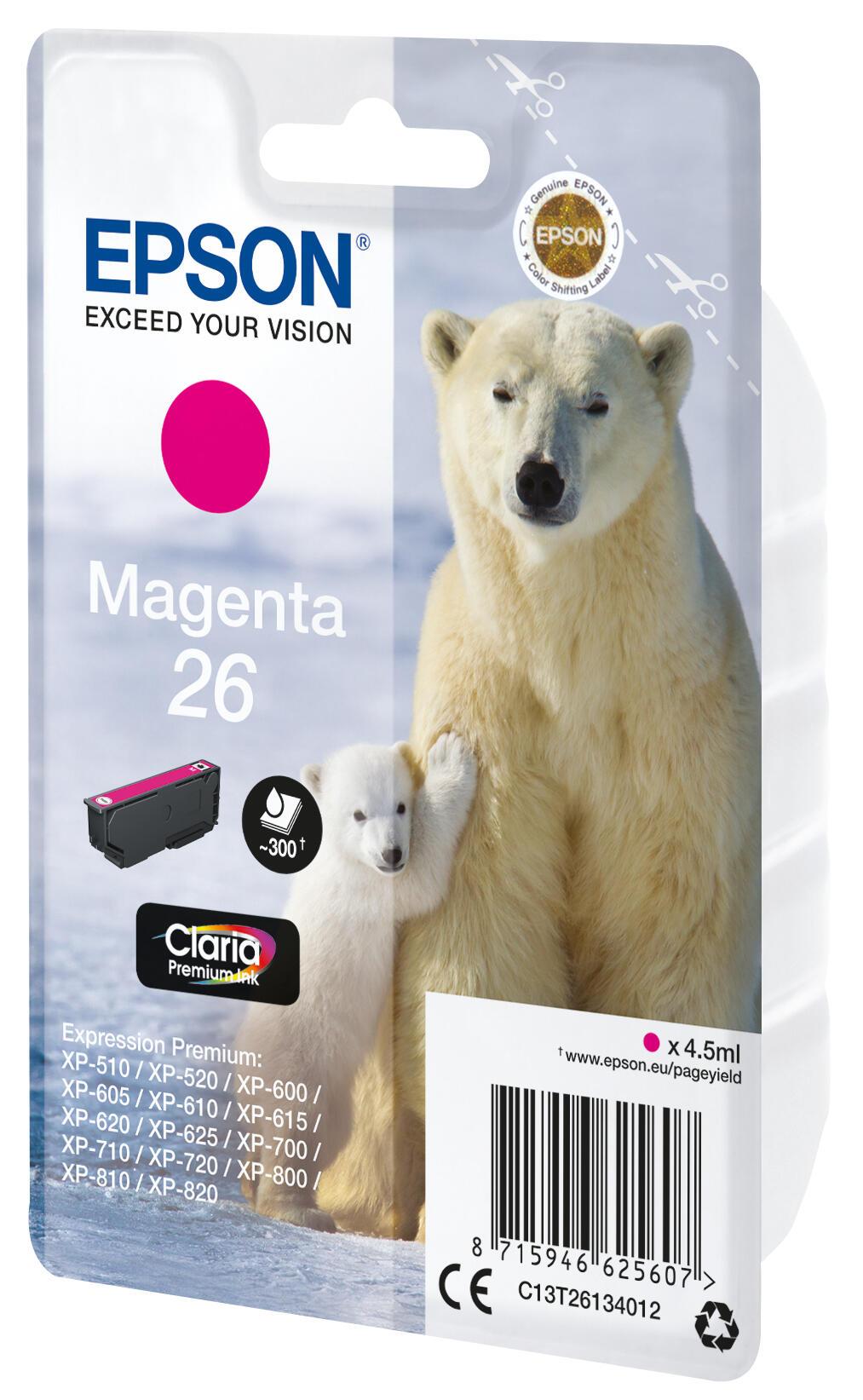 Epson Encre 26 / C13T26134012 Magenta Standard